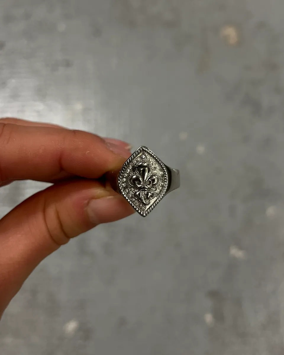 2000s Cavalli Ornamental Crest Silver Ring nqxBJTg 1