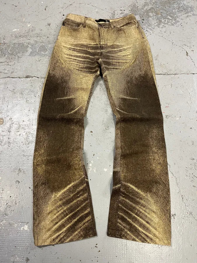 2000s Cavalli Overprint Beige Dyed Pants LVMsttR 0