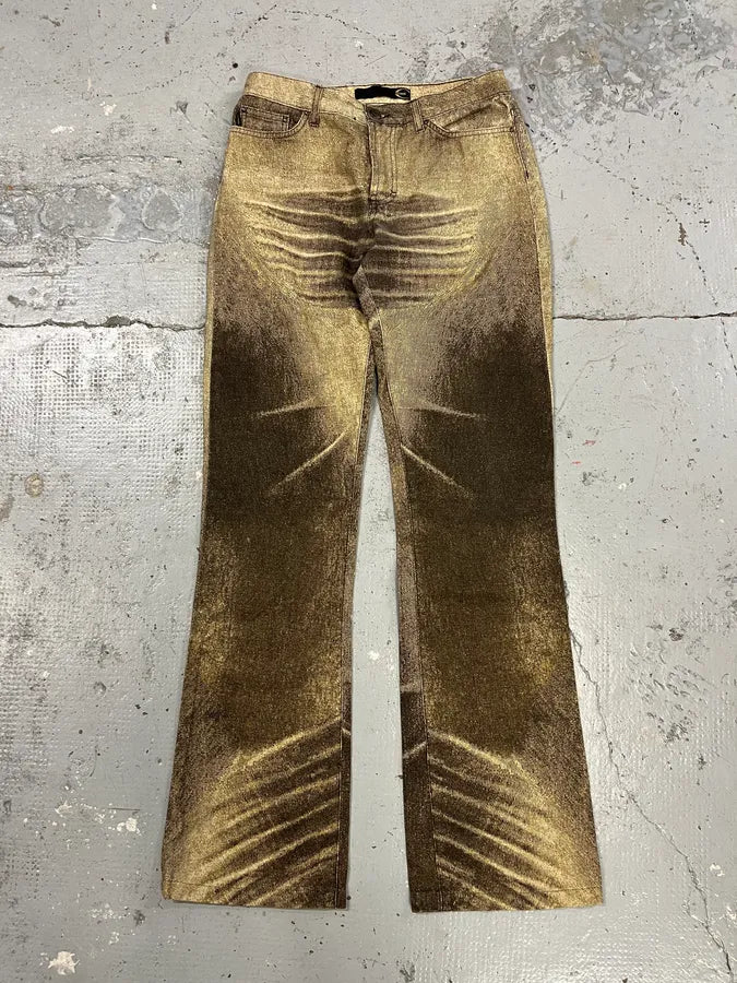 2000s Cavalli Overprint Beige Dyed Pants LVMsttR 4