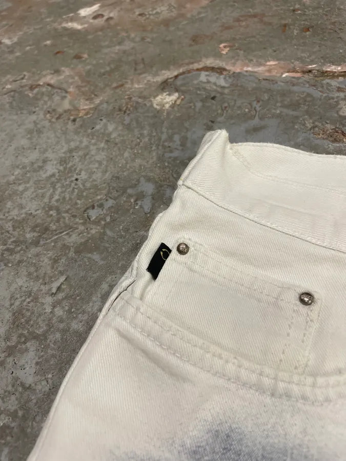 2000s Cavalli Overprint Blue Snow Dyed Pants (M) suRTwGP 11