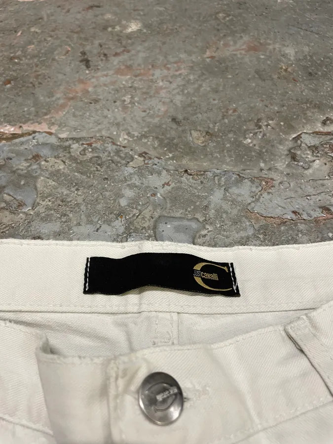 2000s Cavalli Overprint Blue Snow Dyed Pants (M) suRTwGP 9