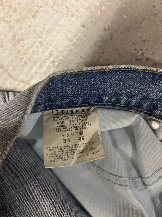 2000s Cavalli Overprint Blue Snow Dyed Pants (S) 10