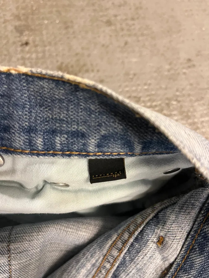 2000s Cavalli Overprint Blue Snow Dyed Pants (S) 11