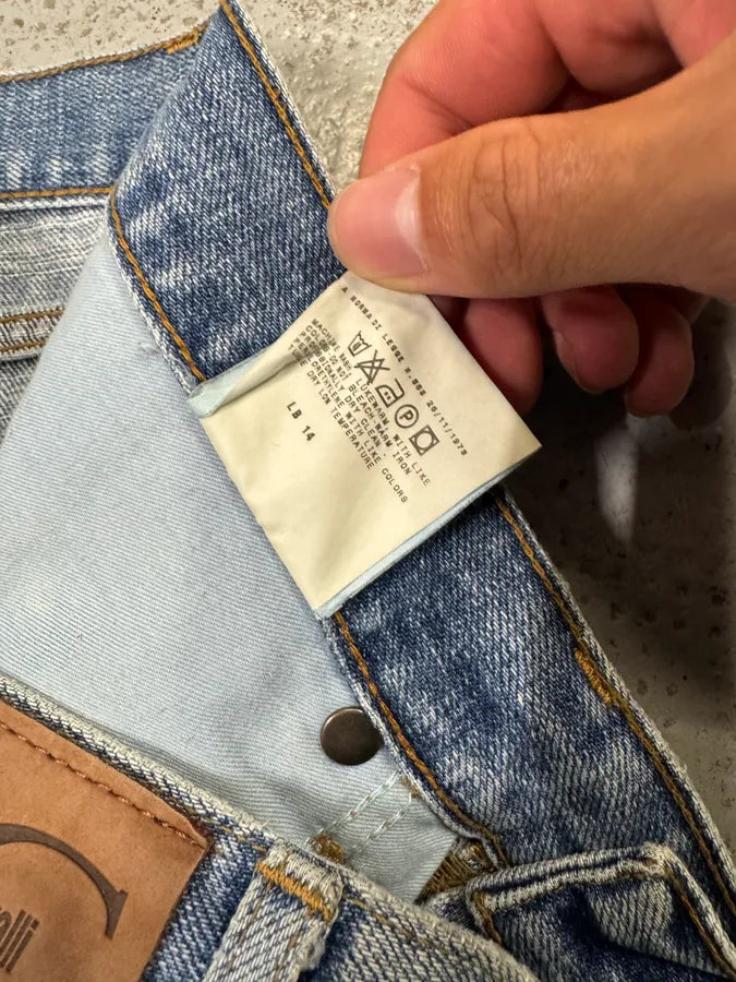 2000s Cavalli Overprint Faded Blue Denim Jeans FuQDQiF 9
