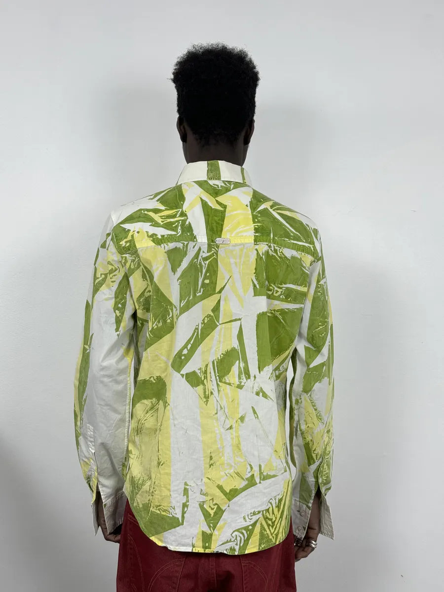 2000s Cavalli Overprint Green White Shirt dQpwZvt 2