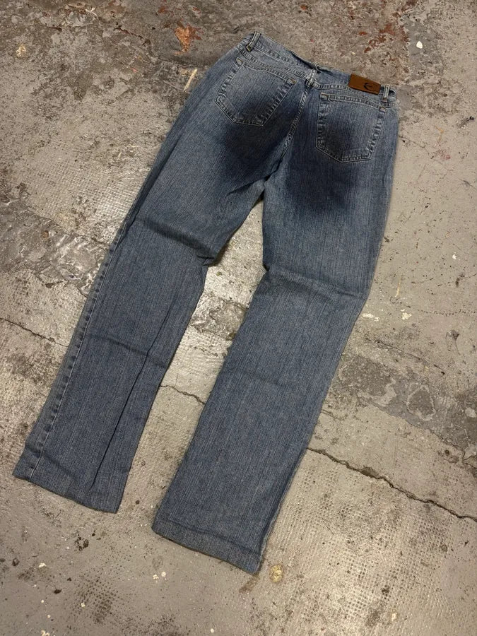 SS2004 Cavalli Overprint Navy Denim Jeans aDbVpLd 6