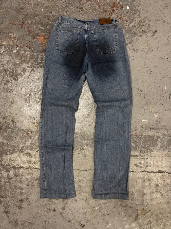 SS2004 Cavalli Overprint Navy Denim Jeans aDbVpLd 4