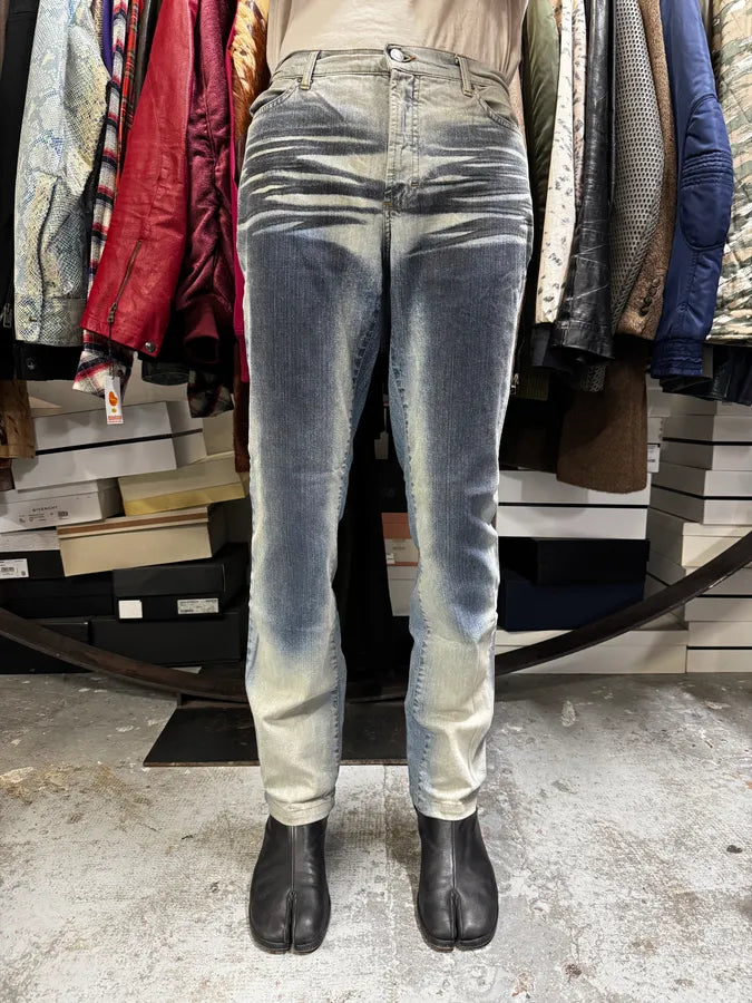 SS2004 Cavalli Overprint Navy Denim Jeans aDbVpLd 0