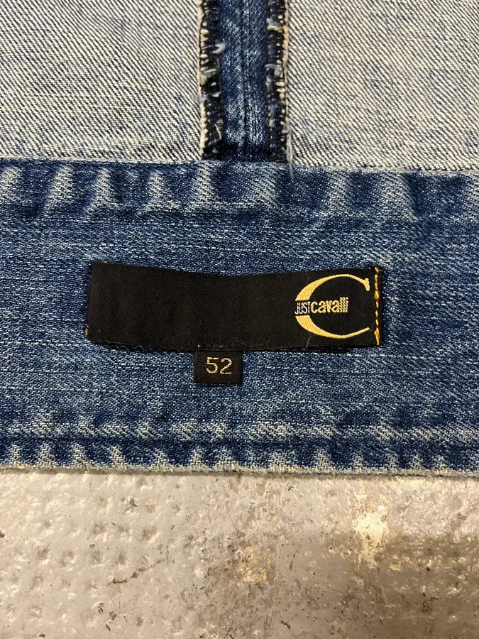 2000s Cavalli Padded Blue Denim Jacket FwOTNEb 7