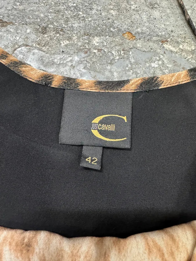 2000s Cavalli Panther Black Dress (M) bQymYZx 4