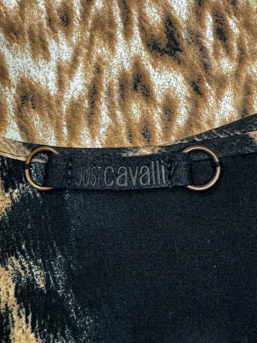 2000s Cavalli Panther Leopard Black Dress RdSPYvp 8