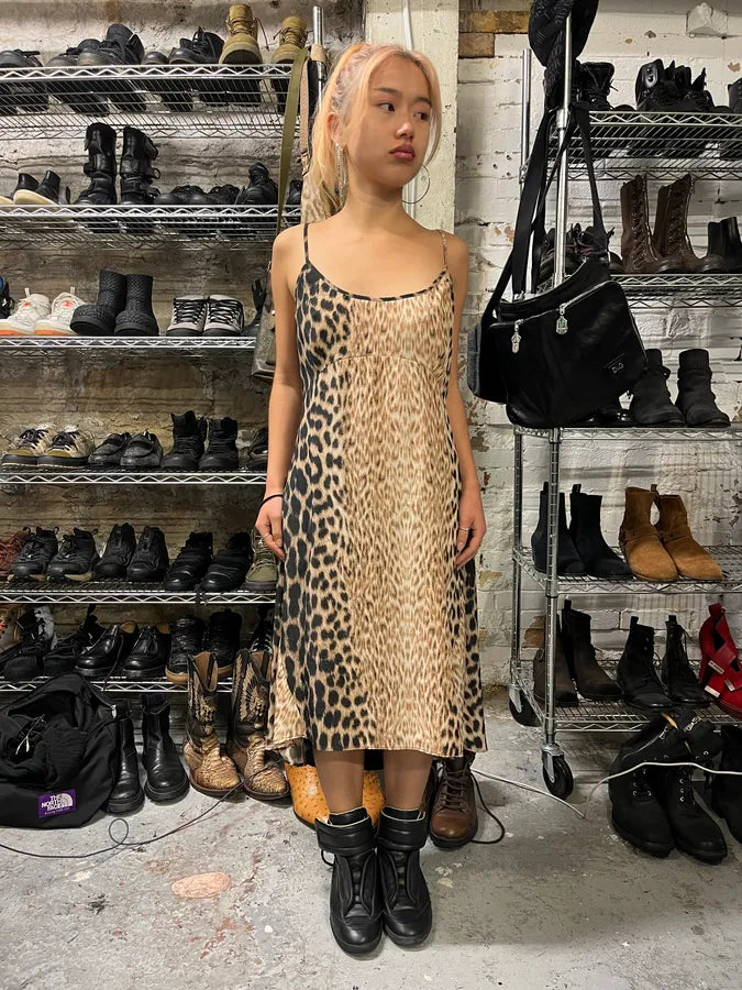 2000s Cavalli Panther Leopard Black Dress RdSPYvp 1