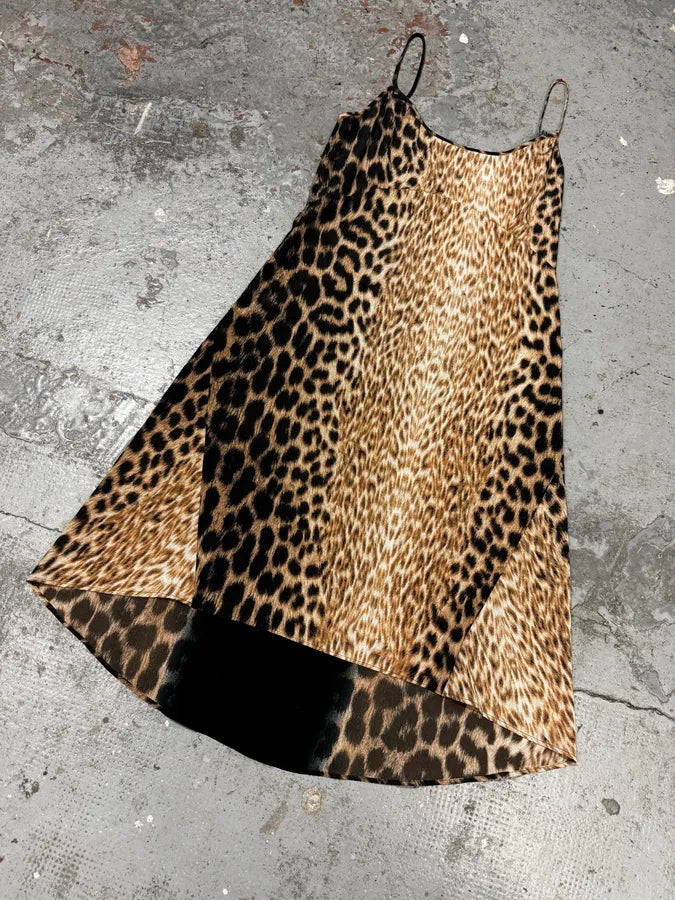 2000s Cavalli Panther Leopard Black Dress RdSPYvp 2