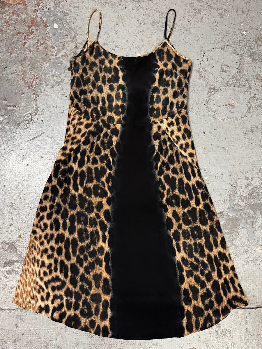 2000s Cavalli Panther Leopard Black Dress RdSPYvp 3