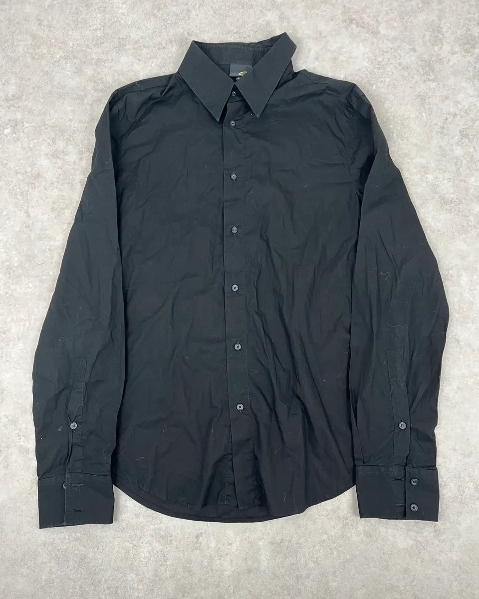 2000s Cavalli Peacock Black Shirt MVMZtHx 3