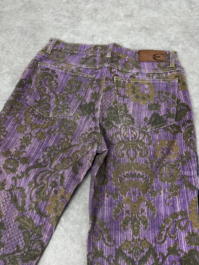 SS2005 Cavalli Peninsula Pink Velvet Pants wFVTchm 6