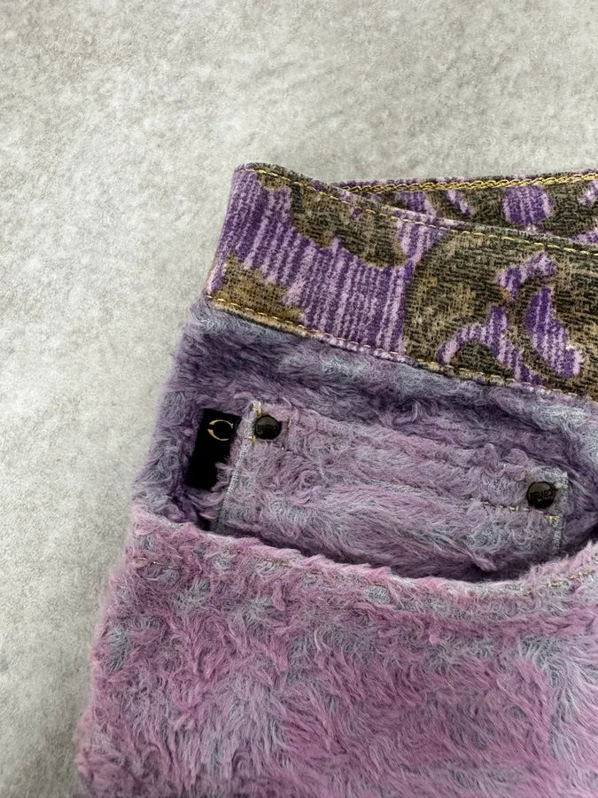 SS2005 Cavalli Peninsula Pink Velvet Pants wFVTchm 11