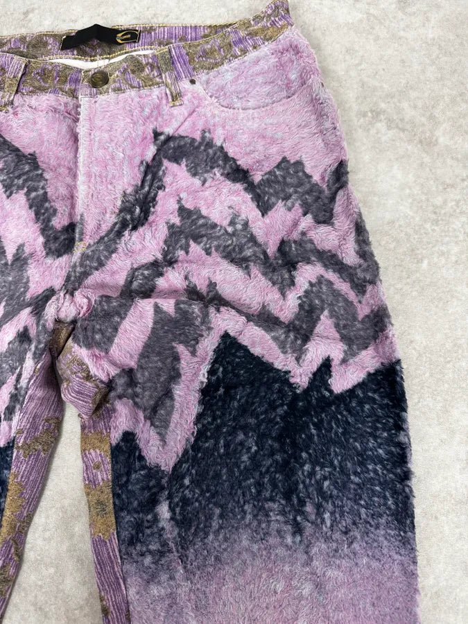 SS2005 Cavalli Peninsula Pink Velvet Pants wFVTchm 9