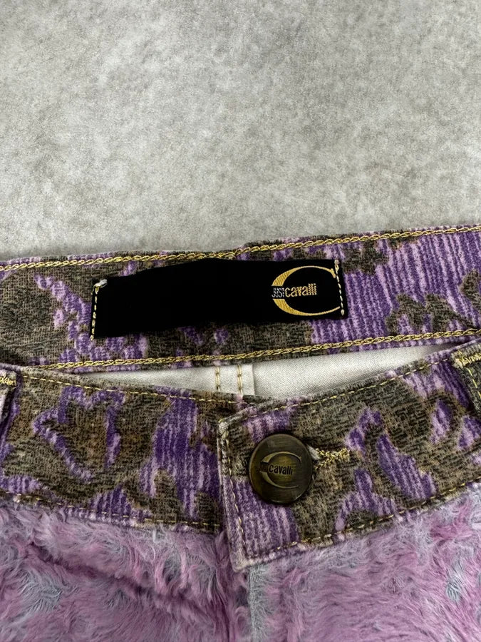 SS2005 Cavalli Peninsula Pink Velvet Pants wFVTchm 12