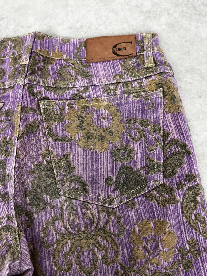 SS2005 Cavalli Peninsula Pink Velvet Pants wFVTchm 10