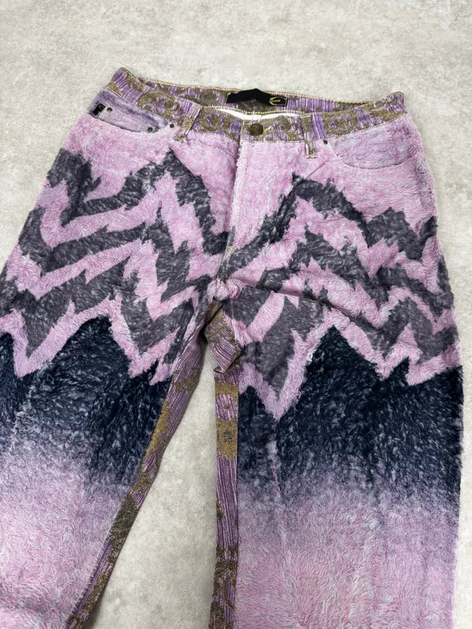 SS2005 Cavalli Peninsula Pink Velvet Pants wFVTchm 5