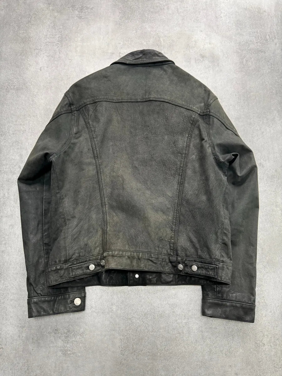 2000s Cavalli Perfect Obscur Brut Leather Jacket iDnelVX 2