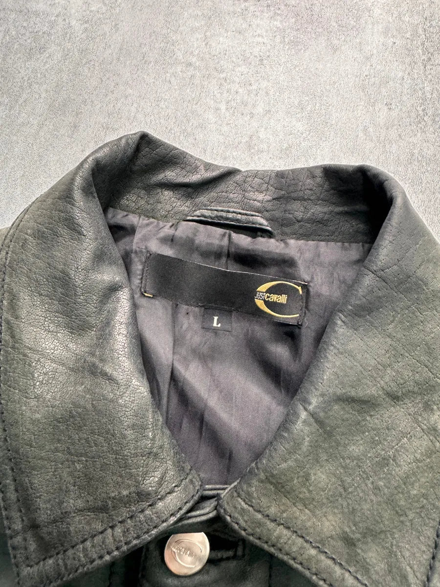 2000s Cavalli Perfect Obscur Brut Leather Jacket iDnelVX 3