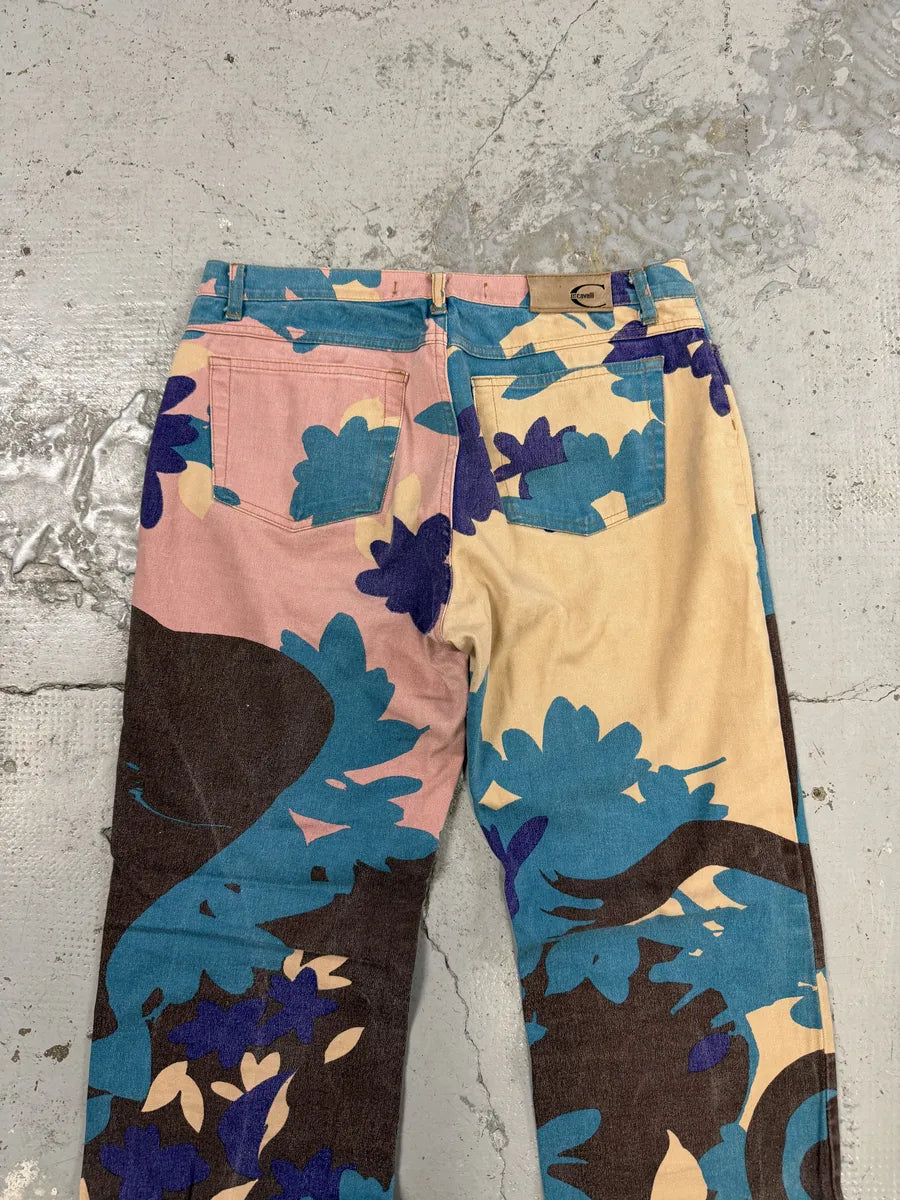 2000s Cavalli Pink & Blue Abstract Human Pants KgyOMHr 2