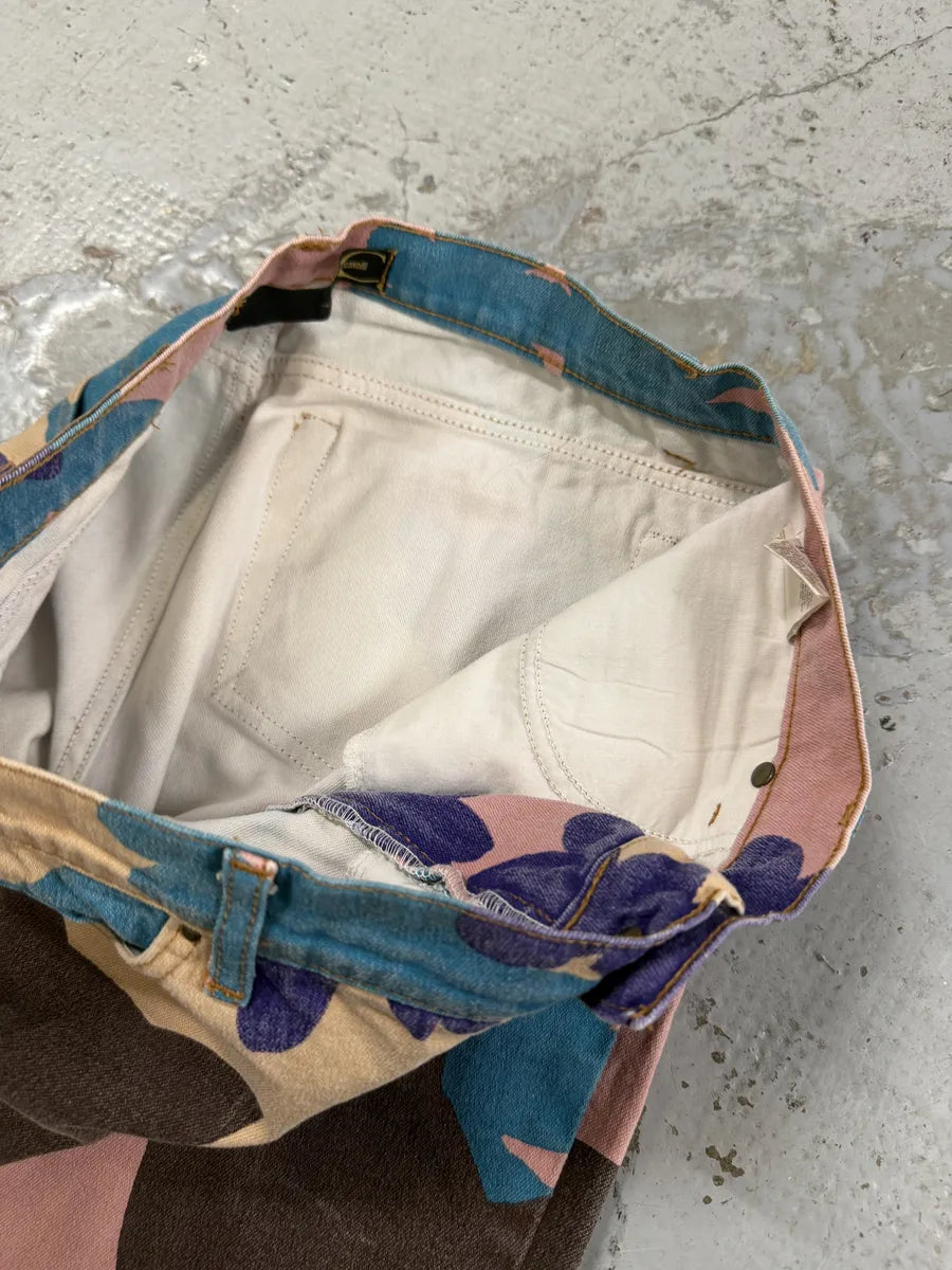 2000s Cavalli Pink & Blue Abstract Human Pants KgyOMHr 7