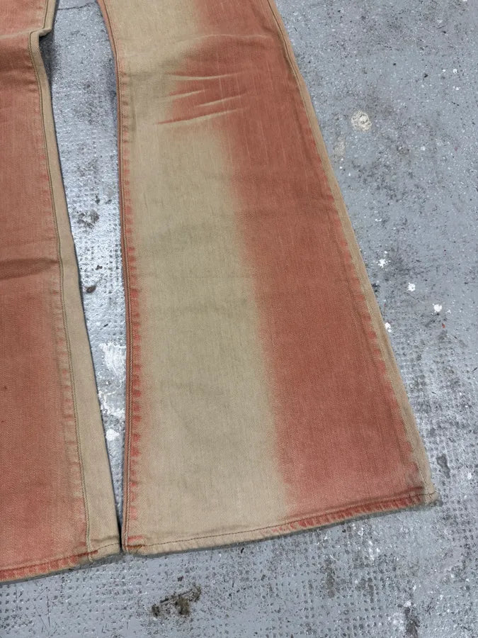 2000s Cavalli Pink & White Overprint Bootcut Pants (S/M) UrhkdhO 7