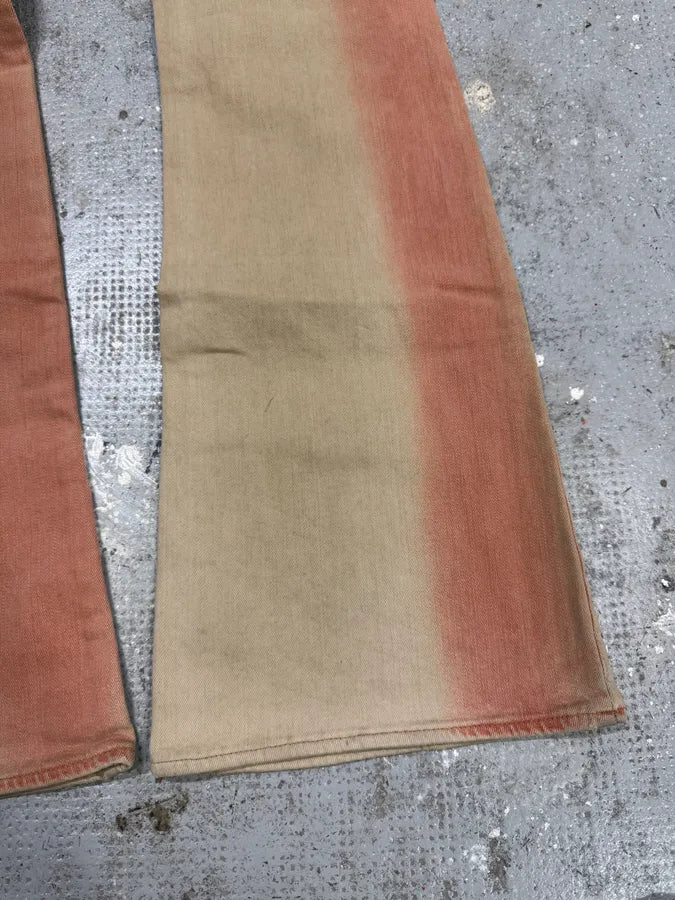 2000s Cavalli Pink & White Overprint Bootcut Pants (S/M) UrhkdhO 8