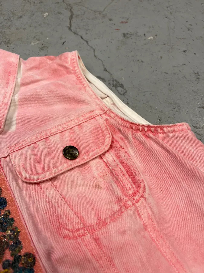 2000s Cavalli Pink Embellished Vest Jacket NAnPvzd 10