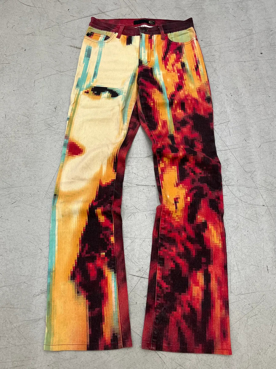 2000s Cavalli Pixel Face Multicolor Pants ljbxIFn 0