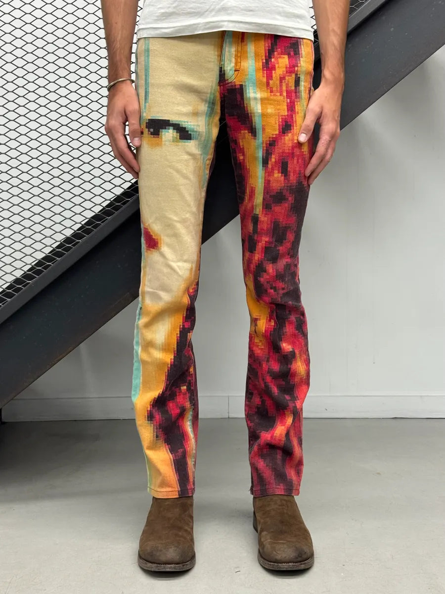 2000s Cavalli Pixel Face Multicolor Pants ljbxIFn 1