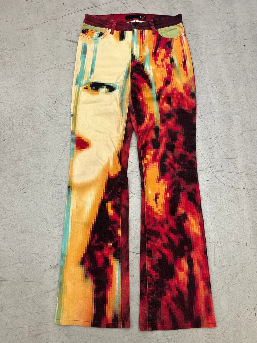 2000s Cavalli Pixel Face Multicolor Pants ljbxIFn 4