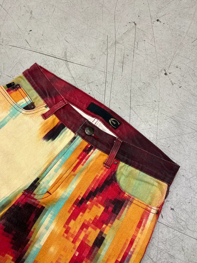 2000s Cavalli Pixel Face Multicolor Pants ljbxIFn 5