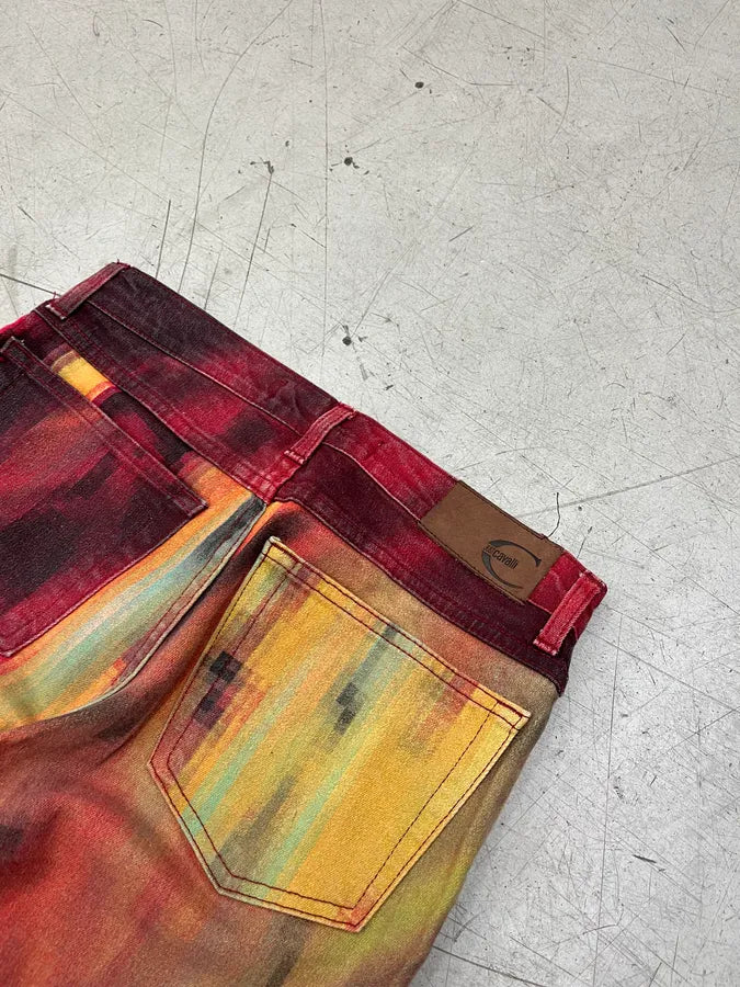 2000s Cavalli Pixel Face Multicolor Pants ljbxIFn 8