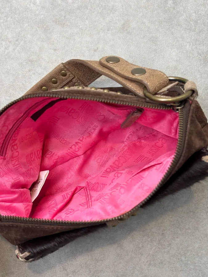 2000s Cavalli Pony Hair & Brown Leather Shoulder Bag KFFbFDi 9
