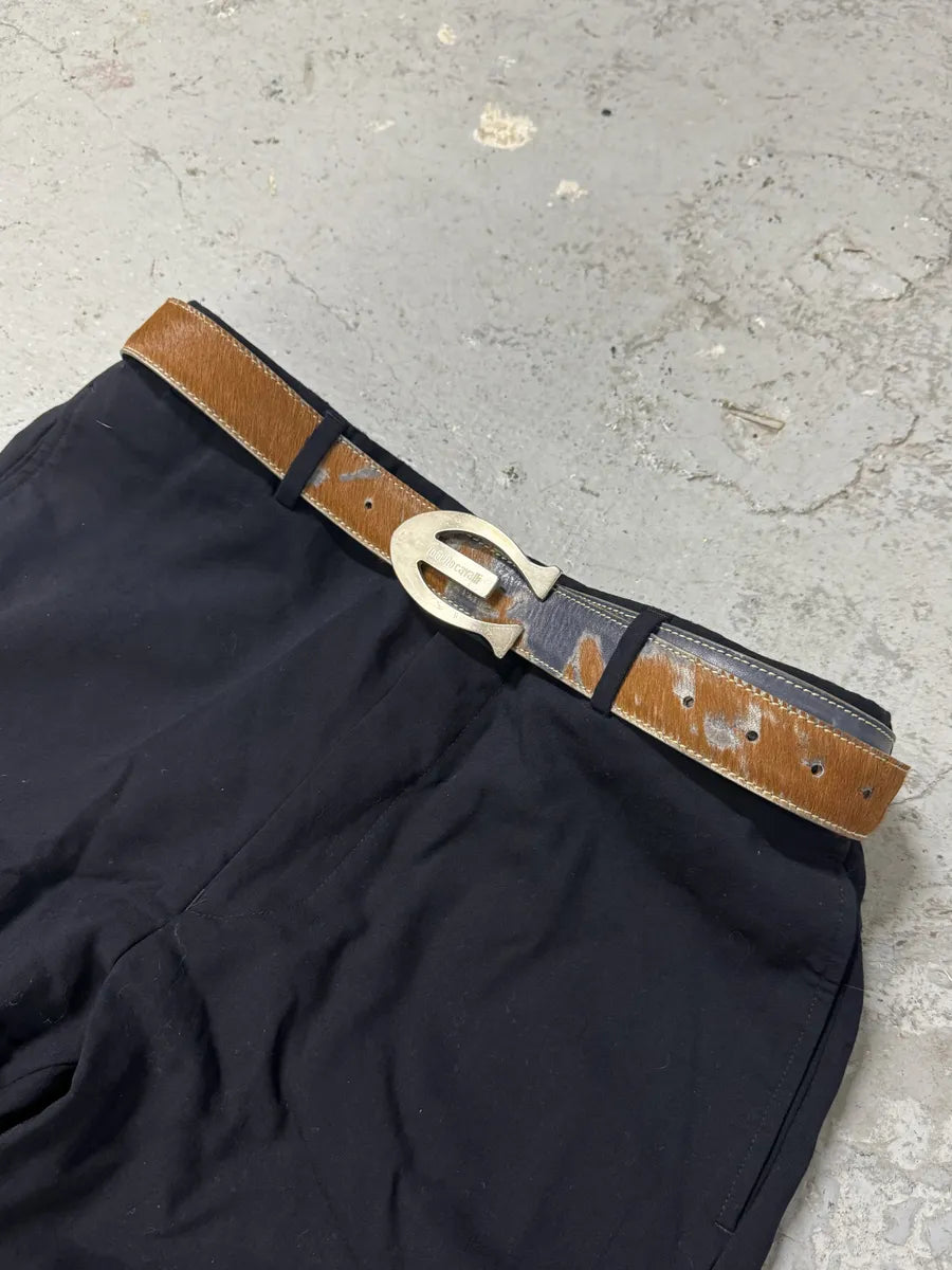 2000s Cavalli Pony Hair Brown Leather Belt (OS) 0