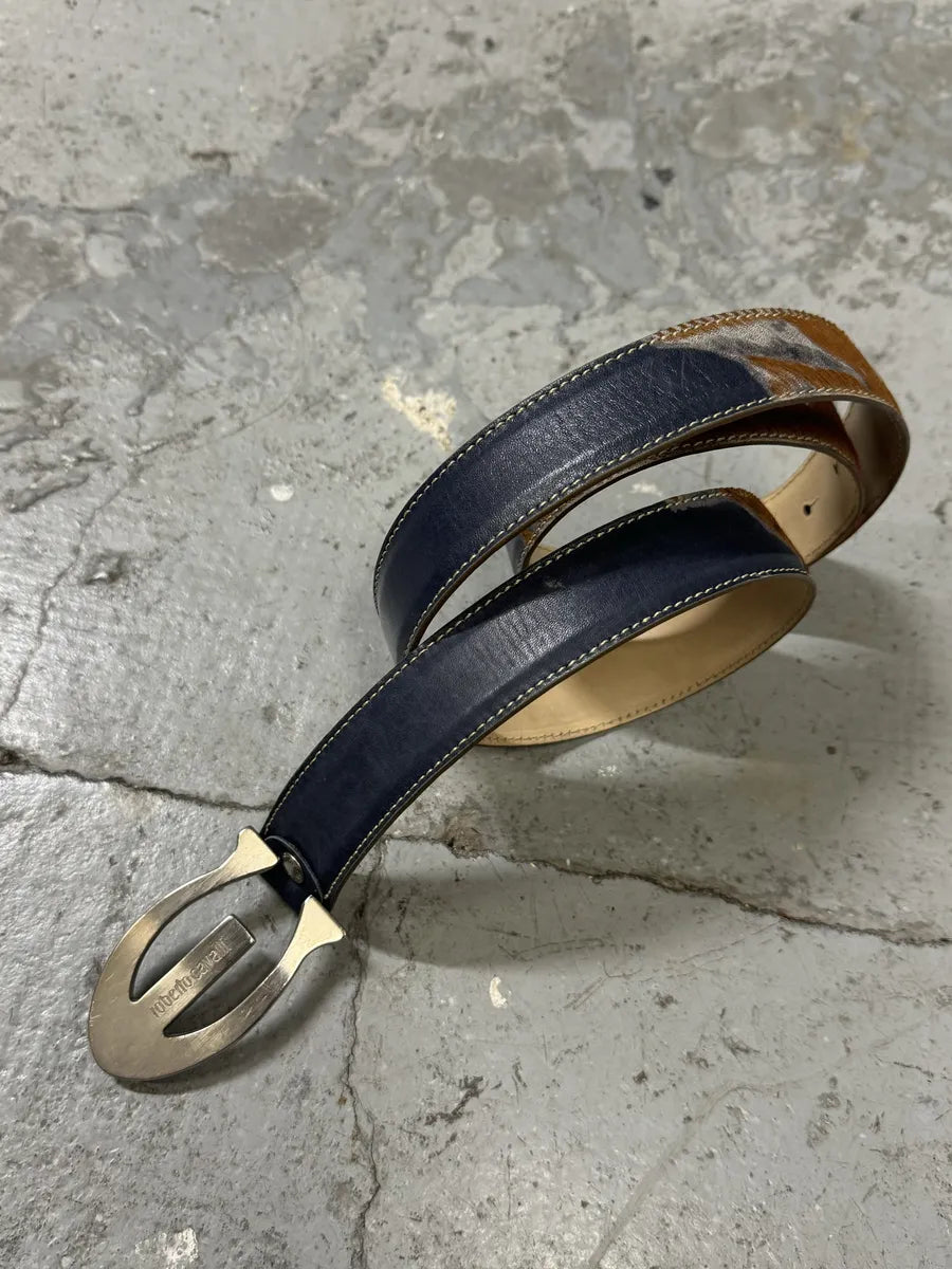 2000s Cavalli Pony Hair Brown Leather Belt (OS) 2