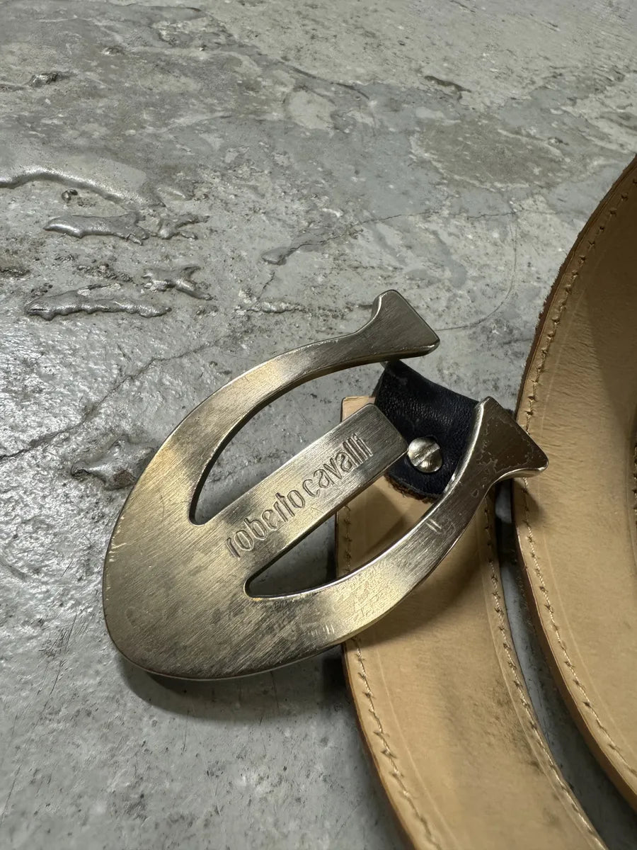 2000s Cavalli Pony Hair Brown Leather Belt (OS) 4