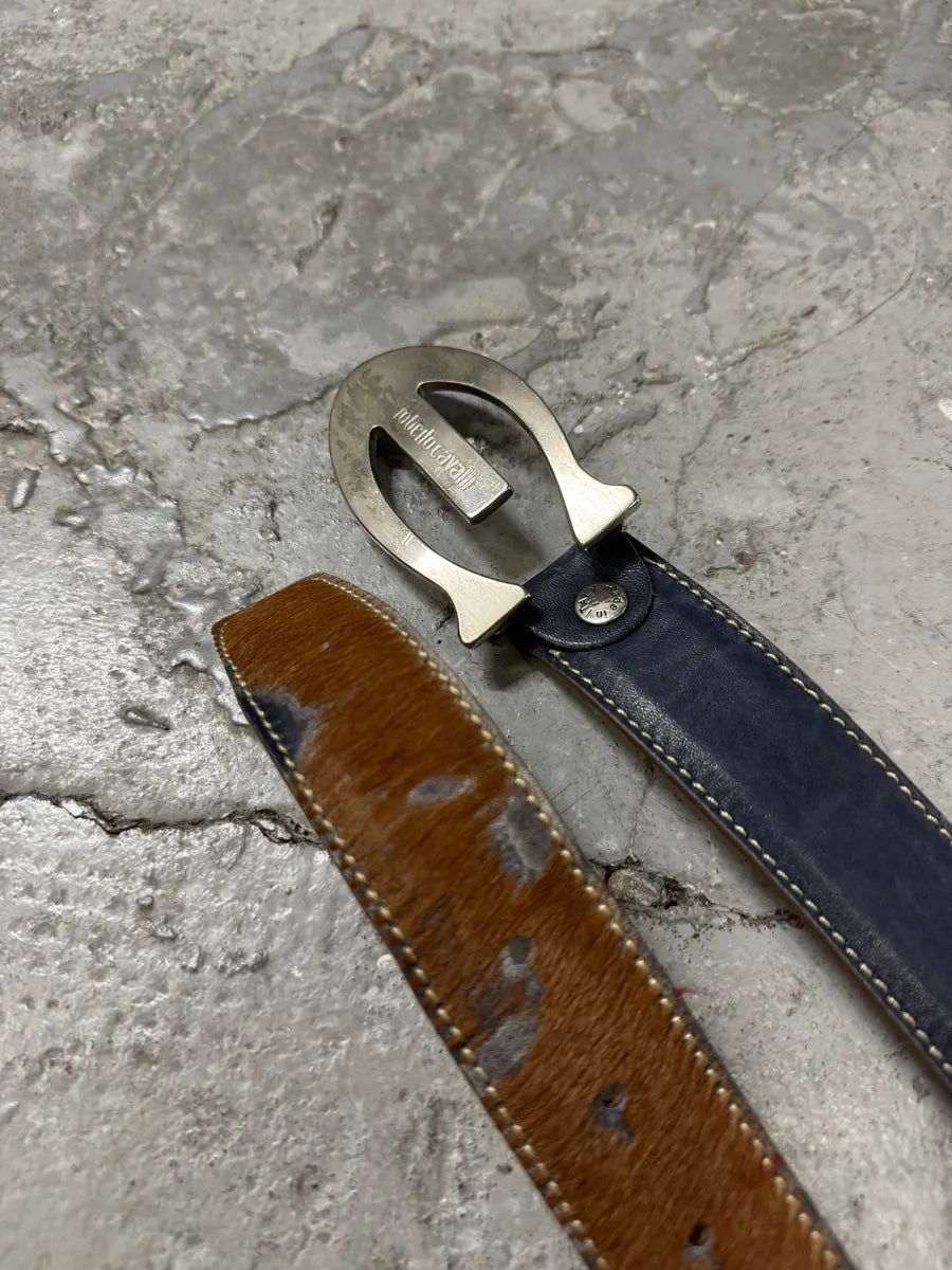 2000s Cavalli Pony Hair Brown Leather Belt (OS) 7