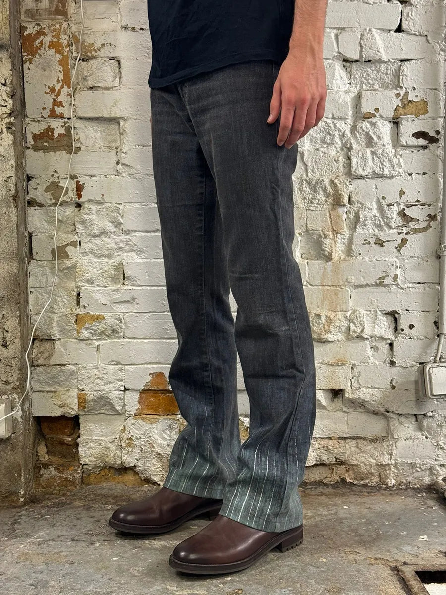 2000s Cavalli Pony Hair Waist Blue Gradient Pants EbMgDfe 2