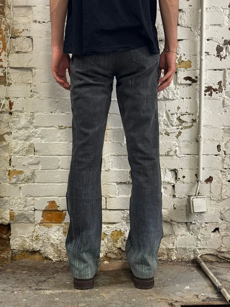 2000s Cavalli Pony Hair Waist Blue Gradient Pants EbMgDfe 3
