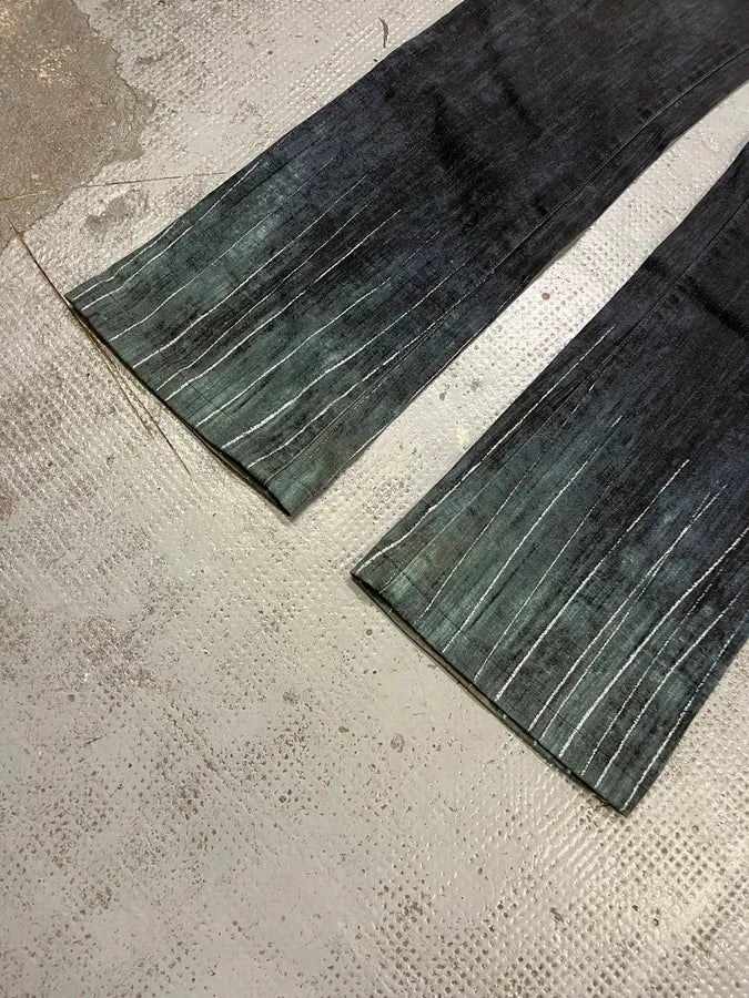 2000s Cavalli Pony Hair Waist Blue Gradient Pants EbMgDfe 6