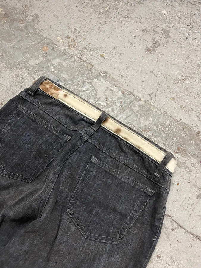 2000s Cavalli Pony Hair Waist Blue Gradient Pants EbMgDfe 8
