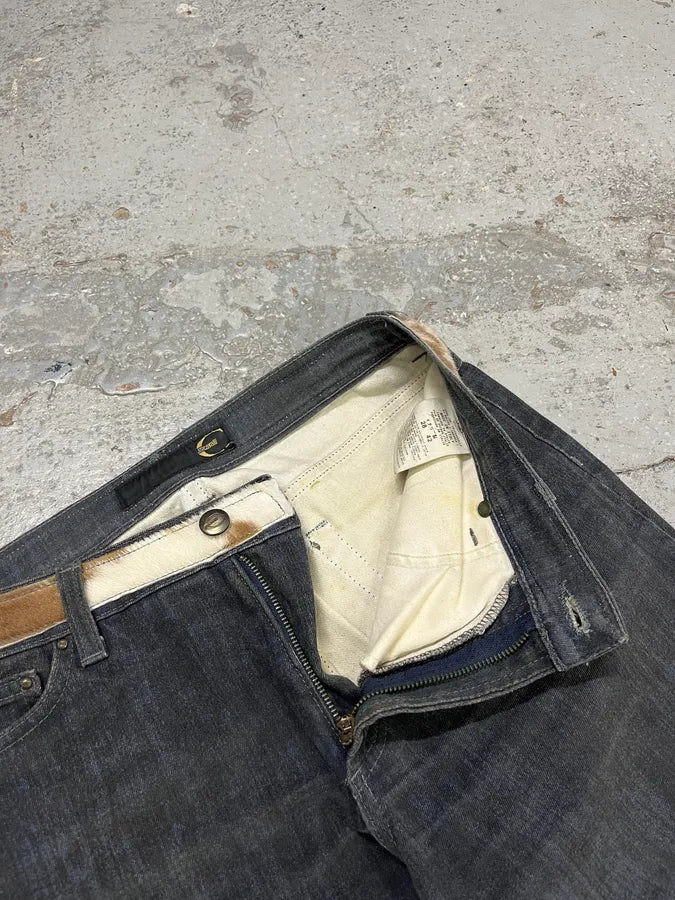 2000s Cavalli Pony Hair Waist Blue Gradient Pants EbMgDfe 9