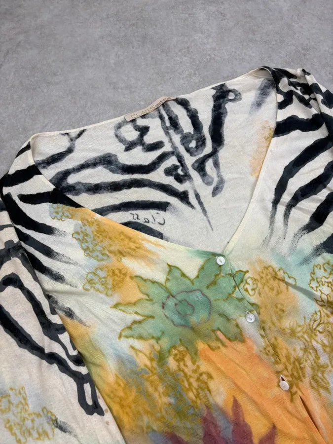 SS2000 Roberto CavalliClass Psychedelic Floral & Zebra Cardigan nWQVGUX 4