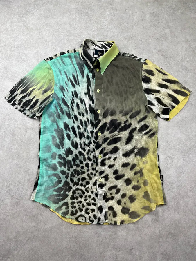 2000s Cavalli Psychedelic Leopard Multicolor Shirt LtSruho 0