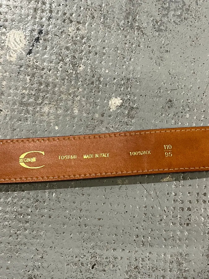 2000s Cavalli Purple Crocodile Effect Bee Leather Belt TbRCpiI 6